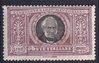 1923 Regno d'Italia Cinquantenario morte Manzoni