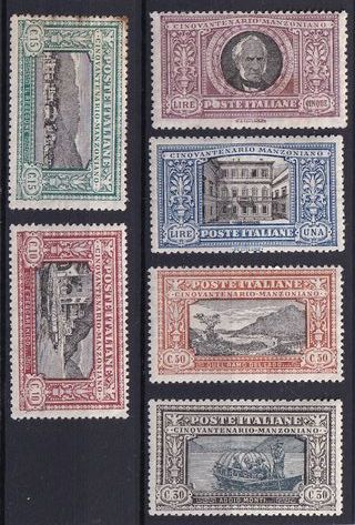 1923 Regno d'Italia Cinquantenario morte Manzoni