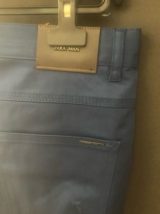 Pantalón Zara Skinny Fit Azul Talla 44