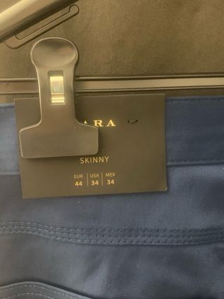Pantalón Zara Skinny Fit Azul Talla 44