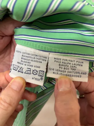 Camisa Polo Ralph Lauren Verde Rayas Talla M