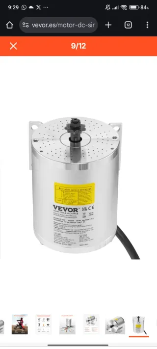 Kit Motor VEVOR 48V 1800W + Controlador