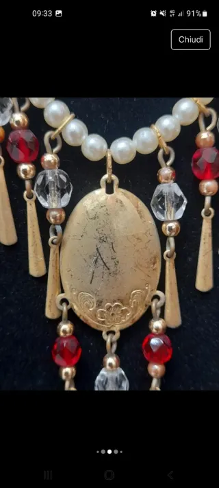 Collana antica perle e pendenti