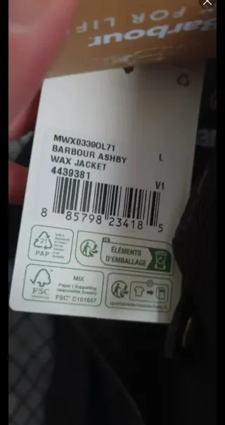 Barbour encerado Talla L