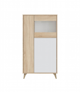 Vitrina 3 Puertas. Roble Canadian/Blanco Artik