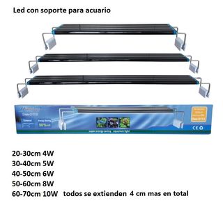 gama de pantalla led pecera acuario 20 a 70 cm luz