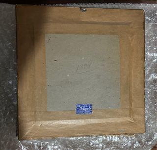 Set di 4 quadri di ceramica con cani da caccia 20x20 cm