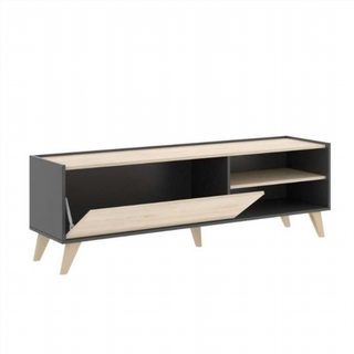 Mueble Bajo Tv. Gris Grafito y Nature