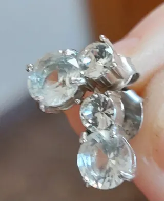 Colgante y pendientes plata con zirconitas.