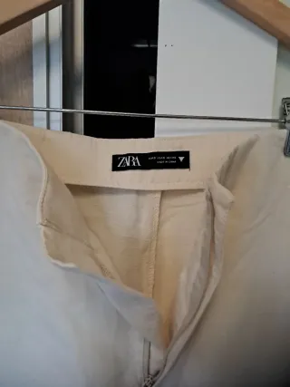 Pantalón ancho Zara beige
