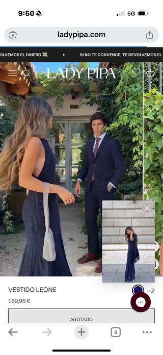 Vestido Fiesta Lady Pipa Azul con capa