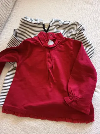 Lote 3 camisetas niña cuello alto y un vestido