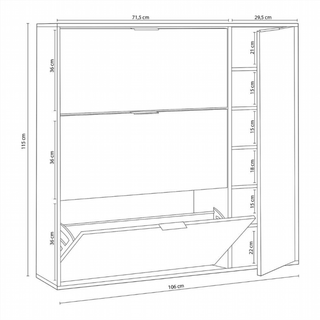Zapatero Recibidor 4 Puertas. Roble Canadian/Blan