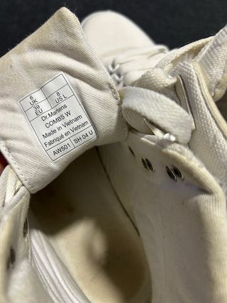 Botas Dr. Martens Combs All White 39 piel lona