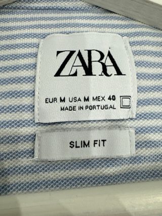 Camisa Rayas Azul y Blanco Zara Talla M