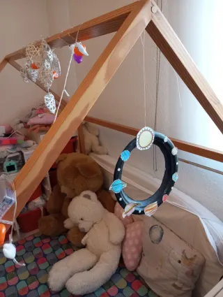 Cama Casita Montessori Madera 90x1,50