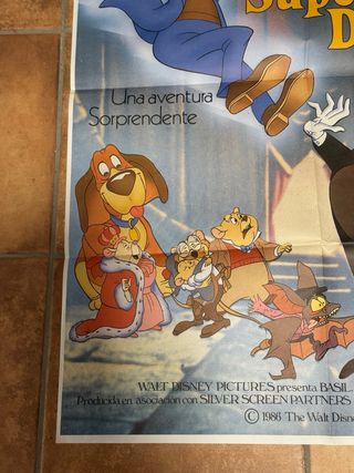 Cartel original Basil El Ratón Super Detective