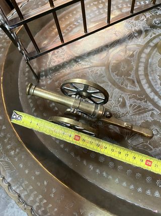 Cañón Vintage Latón Decorativo