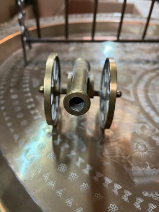 Cañón Vintage Latón Decorativo