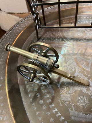 Cañón Vintage Latón Decorativo