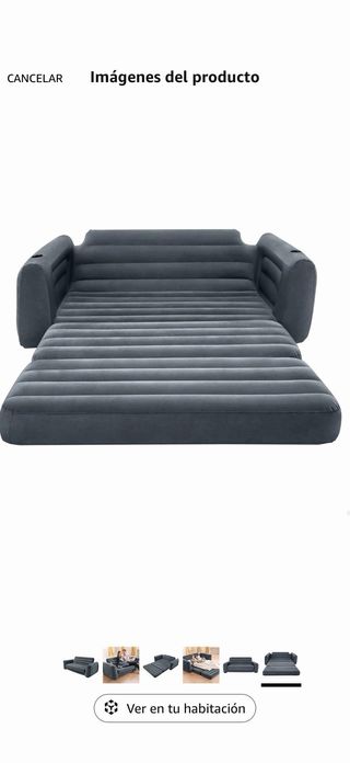Sofá Cama Inflable 2 en 1 Gris