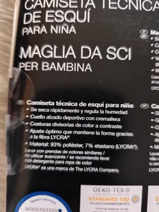 Camiseta técnica esquí niña Crivit Pro 122/128