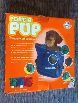 Transportín Port'a Pup para perros rojo sin usar