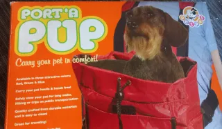 Transportín Port'a Pup para perros rojo sin usar
