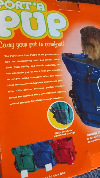 Transportín Port'a Pup para perros rojo sin usar