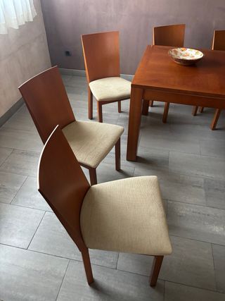 Mesa comedor y 6 sillas madera