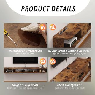 Estante TV Flotante Madera