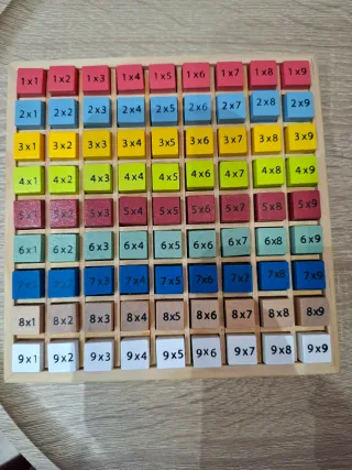 Tabla de multiplicar de madera