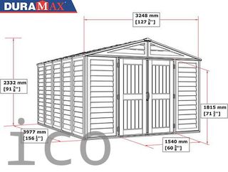 Caseta PVC Woodbridge Plus 405x324x233 cm - Duramax