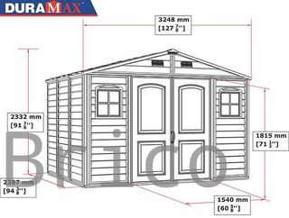 Caseta PVC Woodside 239x324x233 cm - Duramax