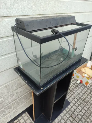 Dos acuarios y mueble