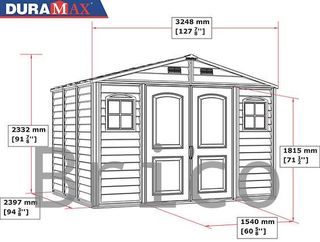 Caseta PVC Woodside 239x324x233 cm - Duramax