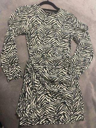 Vestido cebra manga larga