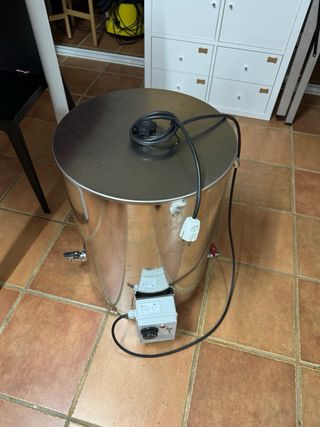 Olla industrial para fundir cera. 50L. Doble pared