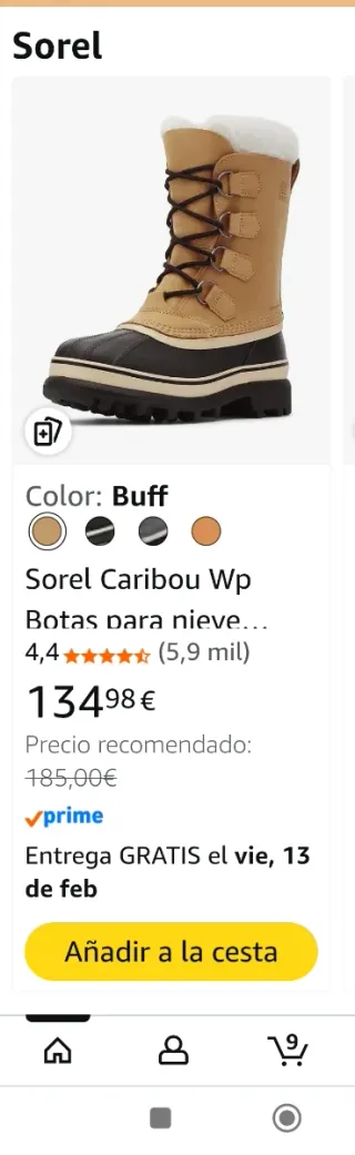 Botas Sorel Nieve Marrones y Negras