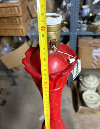 Set di due lampade da terra vintage rosse da 1,5 m