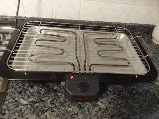 Plancha Eléctrica Parrilla Cromada