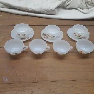 Juego 7 Tazas y 3 Platos Arcopal Flor Almendro