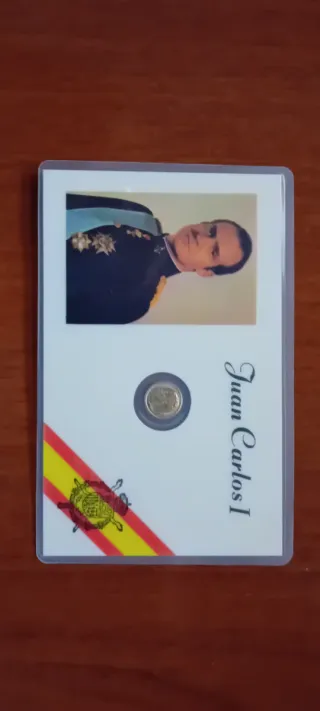 Tarjeta con moneda Juan Carlos I