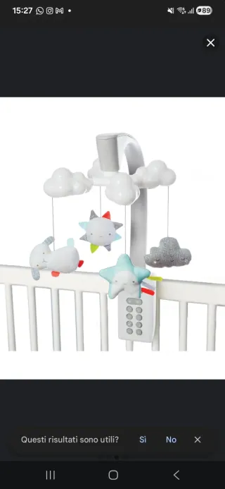 Giostrina musicale lettino con proiettore