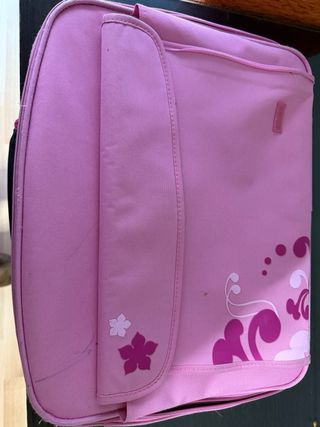 Maletín para portátil rosa con ratón