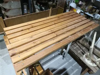 Banco de madera y metal (3) PRECIO UNIDAD