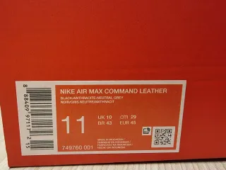 T45 Nike Air Max Command Piel Negra