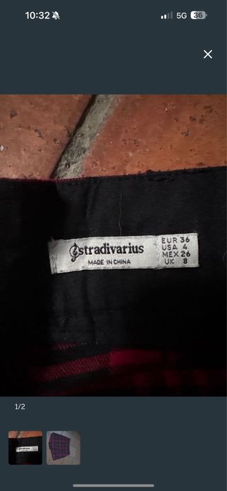 Falda pantalón cuadros rojo y negro