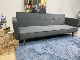 SOFÁ CAMA GRIS TELA 196 CM – MODERNO Y ELEGANTE