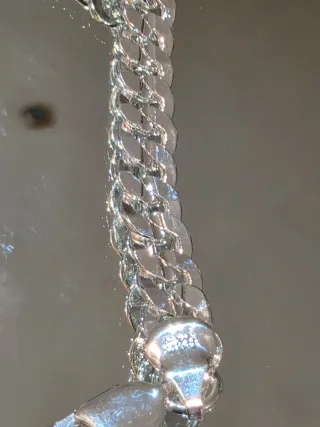 Pulsera  plata con eslabones